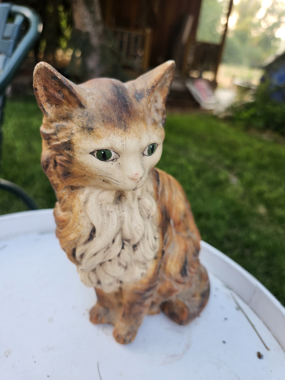 1995 Vintage Chalkware Cat Signed - Picture 2 of 6